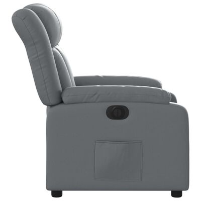 vidaXL Elektrisk reclinerfåtölj grå konstläder