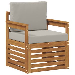 vidaXL Utomhussoffa Massivt akaciatr&auml; och polyester Naturlig