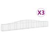 vidaXL Gabioner b&aring;gformade 3 st 400x30x40/60 cm galvaniserat j&auml;rn