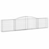 vidaXL Gabioner bågformade 10 st 400x30x80/100 cm galvaniserat järn