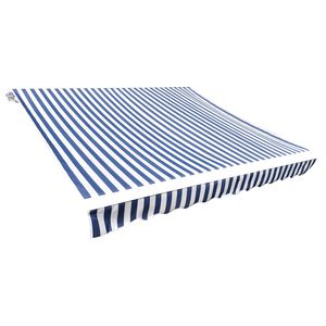 vidaXL Ers&auml;ttningstyg f&ouml;r markis bl&aring; och vit 300x250 cm polyester