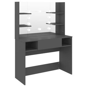 vidaXL Sminkbord med LED-belysning 100x40x135 cm MDF gr&aring;