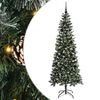 vidaXL Konstgjord julgran Gr&ouml;n 210 cm PVC, plast och st&aring;l