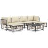 vidaXL Loungegrupp 7 delar med dynor antracit konstrotting