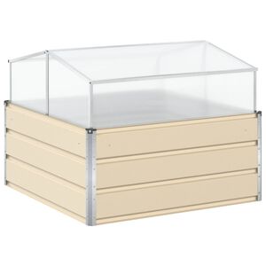 vidaXL Planteringsk&auml;rl Elfenben 100 x 100 x 77 cm Galvaniserat St&aring;l