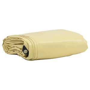 vidaXL Presenning 650g / m&sup2; Beige 2 x 3 m Canvas med PVC-bel&auml;ggning