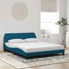 vidaXL Bed Frame with Headboard "Dover" Blue 160x200 cm Velvet