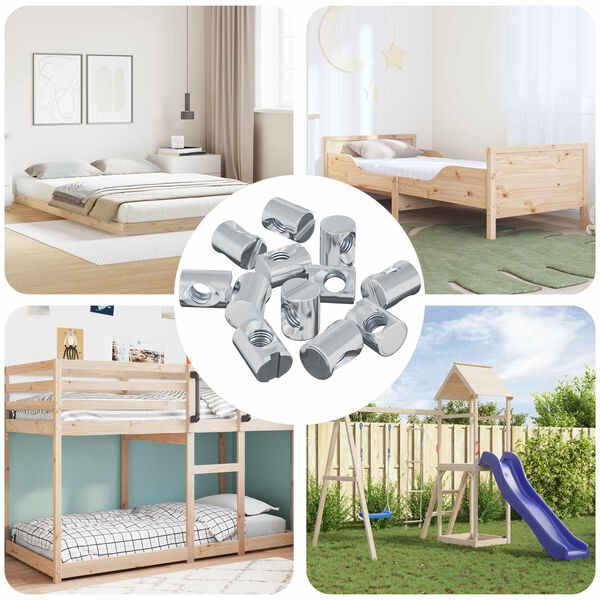 vidaXL Fatmutter 3462 pcs Silver M6 x 13 mm J&auml;rn