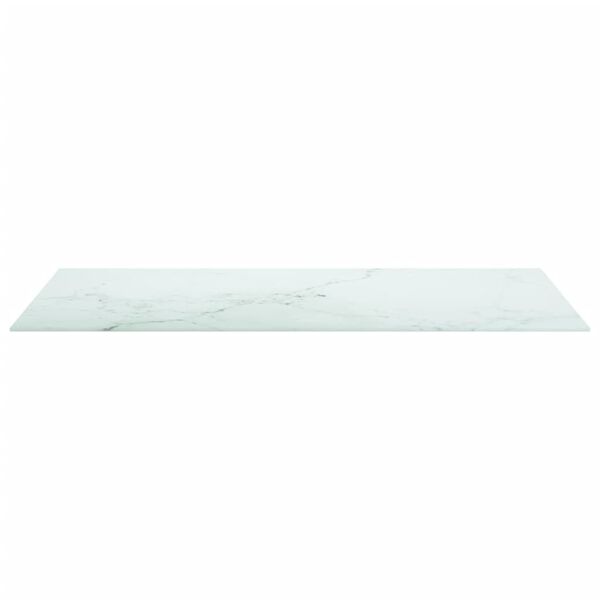 vidaXL Bordsskiva vit 100x50 cm 6 mm härdat glas med marmortextur