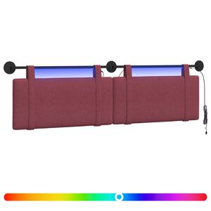 vidaXL H&auml;ngande s&auml;nggavel Med LED-lampa Vinr&ouml;d Tyg