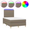 vidaXL Rams&auml;ng med madrass & LED taupe 120x190 cm tyg