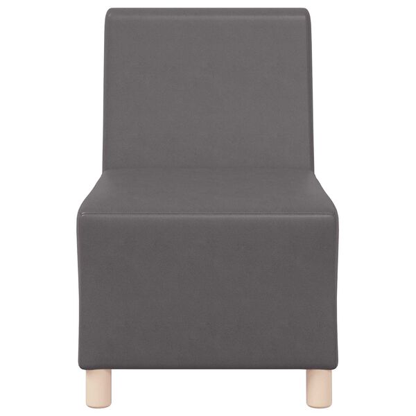 vidaXL | Modulsofa utan armst&ouml;d | Gr&aring; 55 x 74 x 82 cm Konstl&auml;der