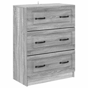 vidaXL L&aring;dans sk&aring;p Gr&aring; sonoma-ek 66 x 34,5 x 87 cm Konstruerat tr&auml;