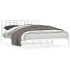 vidaXL S&auml;ngram med huvudgavel metall vit 150x200 cm