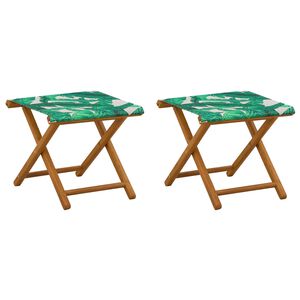 vidaXL Deck Chair 2 st Massiv Eukalyptus Tr&auml; Bladm&ouml;nster