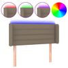 vidaXL Sänggavel LED taupe 93x16x78/88 cm tyg