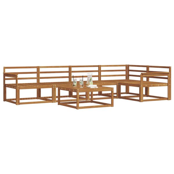 vidaXL Utomhussoffset 6 pcs Naturf&auml;rg Massivt Akaciatr&auml;