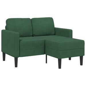 vidaXL 2-sitssoffa med sch&auml;slong L-formad m&ouml;rkgr&ouml;n 125 cm linne