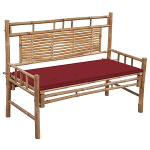 vidaXL Tr&auml;dg&aring;rdsb&auml;nk med dyna 120 cm bambu