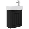 vidaXL Badrumsspegel med kran Svart 45,5 x 25,5 x 84 cm