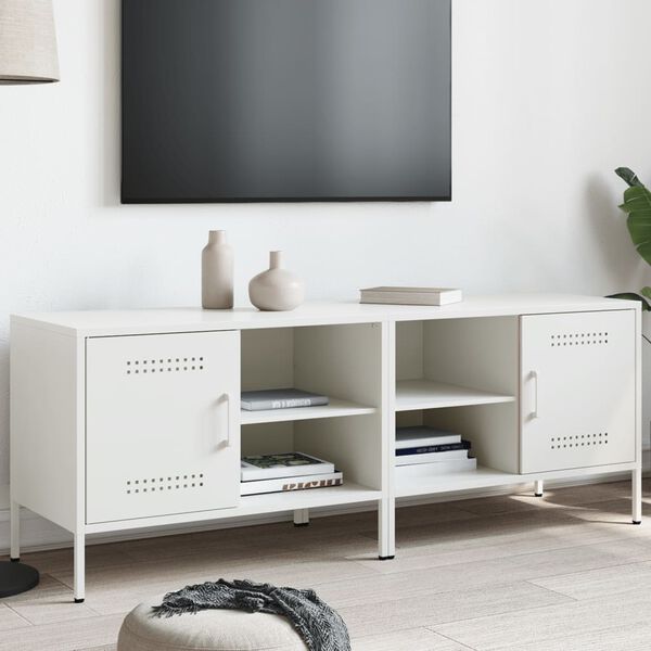 vidaXL Tv-b&auml;nk 2 st vit 68x39x50,5 cm st&aring;l