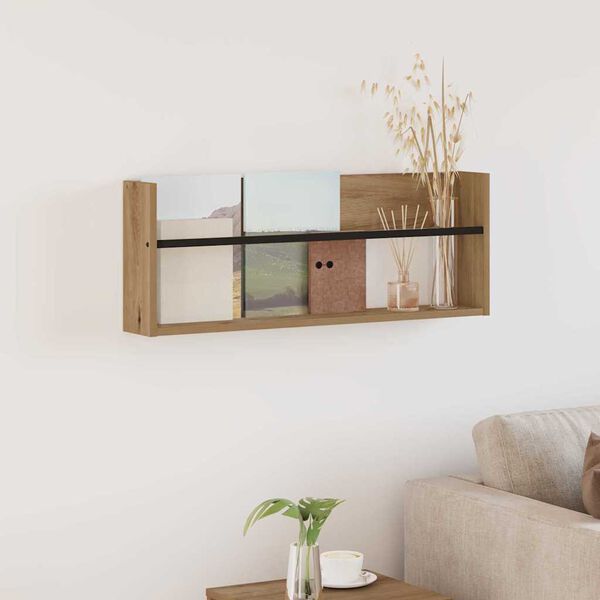 vidaXL Tidningshylla Artisan Ek 80 x 12 x 30 cm Konstruerat tr&auml;