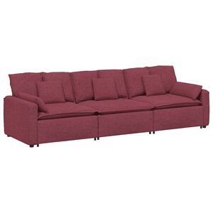 vidaXL Modulsoffa med dynor vinr&ouml;d