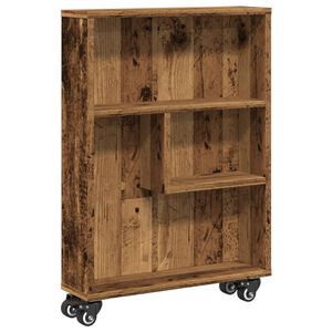 vidaXL Smal f&ouml;rvaringsvagn &aring;ldrat tr&auml; 48x13x68 cm konstruerat tr&auml;