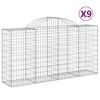 vidaXL Gabioner b&aring;gformade 9 st 200x50x100/120 cm galvaniserat j&auml;rn