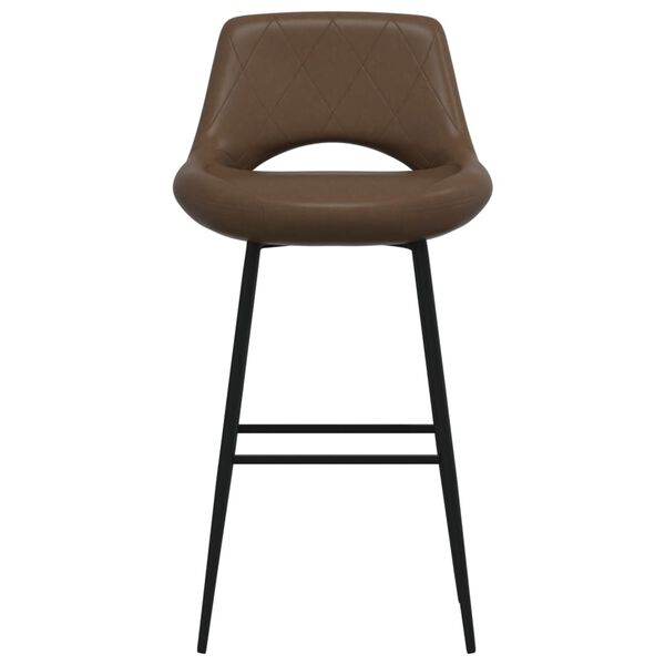 vidaXL Barstolar 2 st mörkbrun konstläder