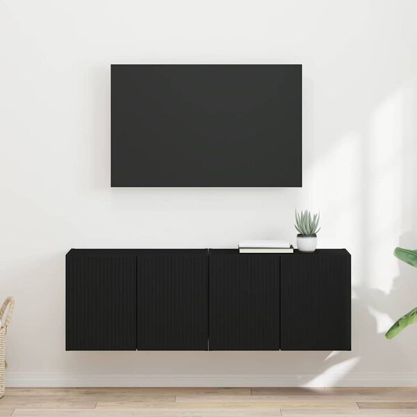 vidaXL TV V&auml;gghylla 2 pcs Svart 59,5 x 31 x 40 cm Konstruerat tr&auml;