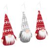 vidaXL Set med sittande tomtar 3 st R&ouml;d och Gr&aring; 10 x 18 cm Polyester
