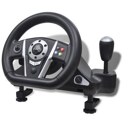 vidaXL Spelratt med pedaler för PS2/PS3/PC svart