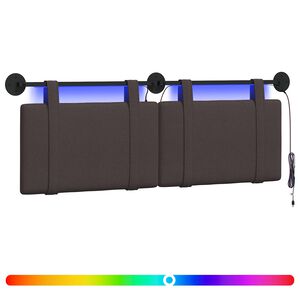 vidaXL H&auml;ngande s&auml;nggavel Med LED-lampa M&ouml;rkbrun Tyg