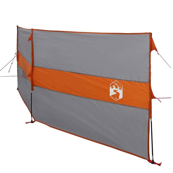 vidaXL Vindskydd för camping grått och orange 344x120 cm vattentätt