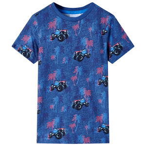 T-shirt f&ouml;r barn gr&aring; m&ouml;rkbl&aring; melange 104