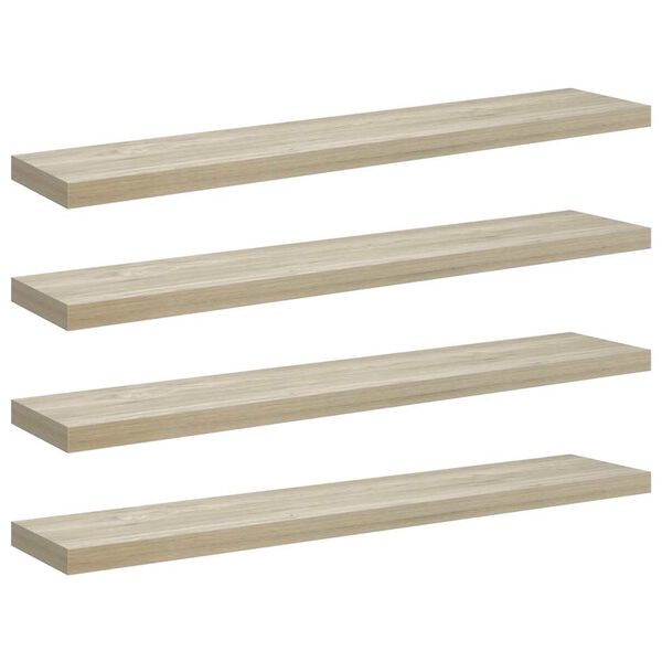 vidaXL Sv&auml;vande v&auml;gghyllor 4 st ek 120x23,5x3,8 cm MDF