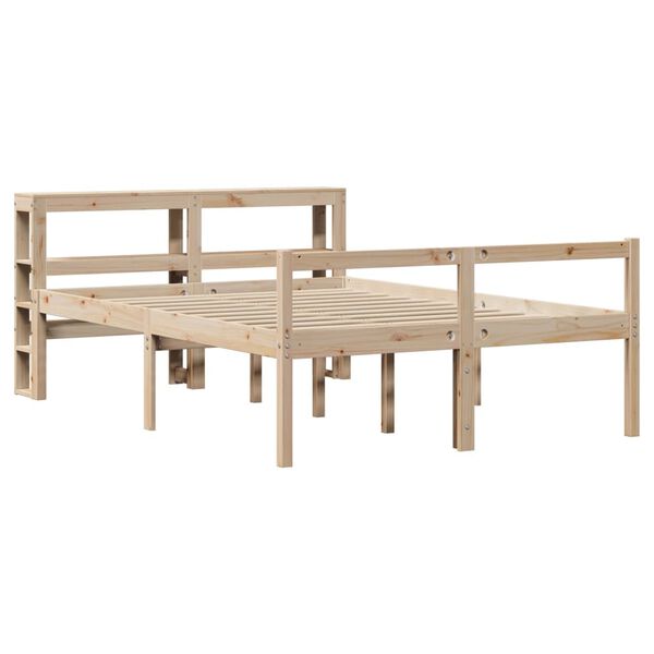 vidaXL Seniors&auml;ng med s&auml;nggavel 140x190 cm massivt furu