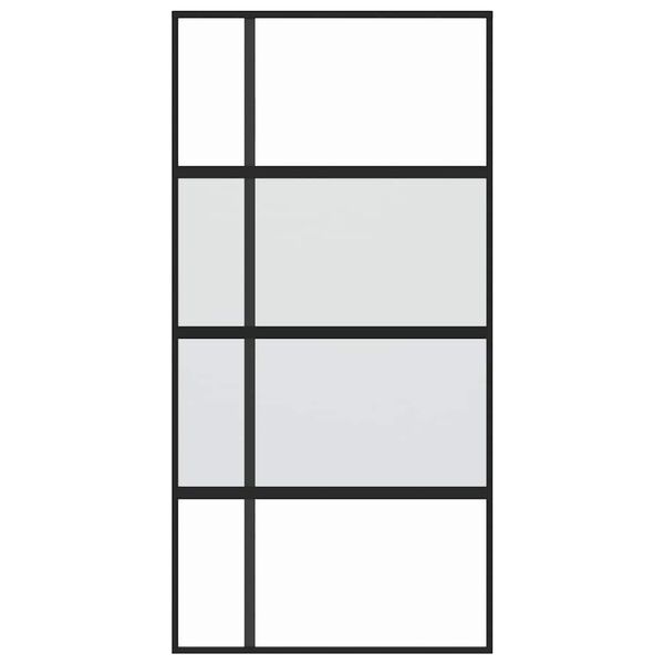 vidaXL Skjutd&ouml;rr svart 102,5x205 cm h&auml;rdat glas och aluminium