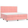 vidaXL Rams&auml;ng med madrass rosa 200x200 cm sammet