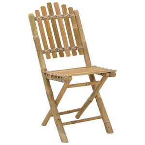vidaXL Tr&auml;dg&aring;rd Stol 4 pcs Naturf&auml;rg Bambus