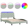 vidaXL Bed Frame with LED without Mattress Light Grey 140x200 cm Velvet