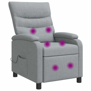 vidaXL Massagef&aring;t&ouml;lj Ljusgr&aring; Tyg