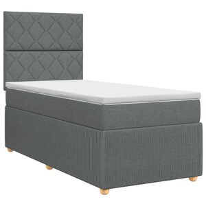 vidaXL Kontinentals&auml;ng med madrass M&ouml;rkgr&aring; 80 x 200 cm Tyg