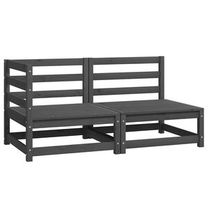 vidaXL Loungegrupp f&ouml;r tr&auml;dg&aring;rden 2 delar gr&aring; massiv furu