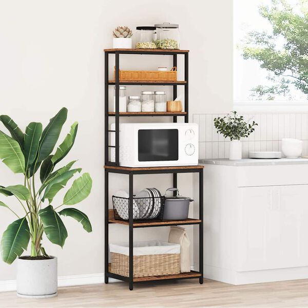 vidaXL K&ouml;ks hylla Gammalt tr&auml; 60 x 40 x 168 cm Konstruerat tr&auml;