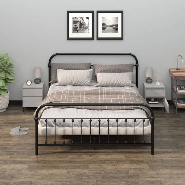 vidaXL S&auml;ngbord 2 st betonggr&aring; 40x35x50 cm