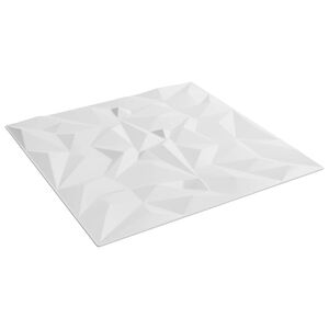 vidaXL V&auml;ggpaneler 12 st 50 x 50 cm Vit XPS Skum