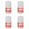 Bolsius Rustika blockljus 4-pack 130x68 mm molnvit