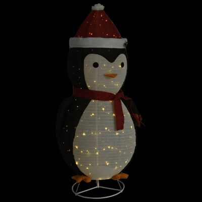 vidaXL Dekorativ pingvin med LED lyxigt tyg 180 cm